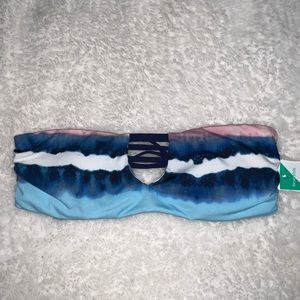 Splendid reversible tie dye striped bikini top